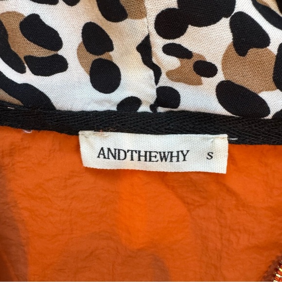 Vibrant Orange Windbreaker with Cheetah Accents - Picture 3 of 3